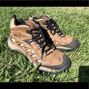 Merrill mid, waterproof hiking shoes.
